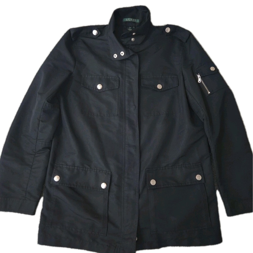 Lauren Ralph Lauren Women Raincoat M Nautical Coastal Preppy Minimalist Classic - Picture 1 of 6